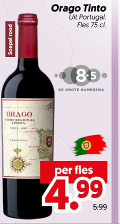  rode wijn soepel rood vinho regional lisboa tinto portugal fles hamersma 5.99 