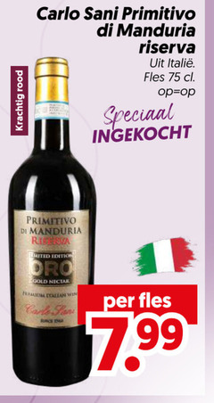  rode wijn 16 rood carlo primitivo manduria riserva fles ingekocht edition gold nectar premium win san 