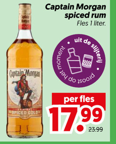  captain morgan rum 1 spiced moment fles liter slijterij gold 