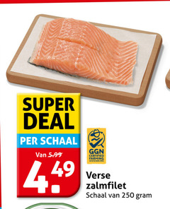  zalmfilet 250 super deal schaal 5.99 certified farming verse 