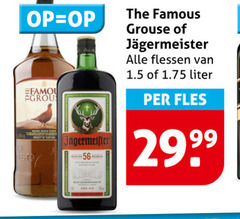  famous grouse jagermeister whisky kruidenbitter 99 flessen liter fles 