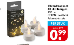  4 40 silver led wire lights zilverdraad lampjes cm theelicht pak stuks stuk elders 