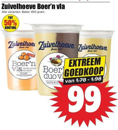 zuivelhoeve vla 50 99 450 beker zacht romig romige boer duo vanille extreem 