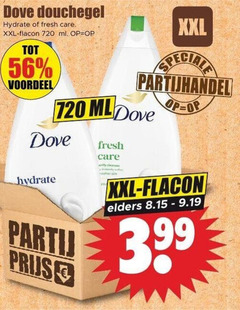  dove douchegel 720 fresh care xxl flacon ml voordeel cleanses skin elders 3.99 