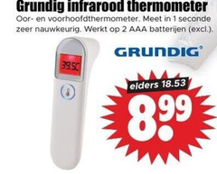  grundig voorhoofdthermometer 1 2 infrarood thermometer seconde nauwkeurig aaa batterijen elders 