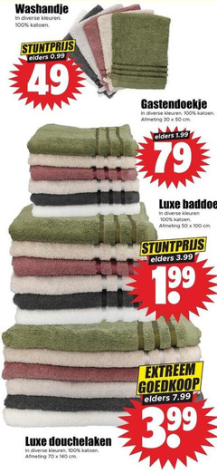  baddoek 30 50 100 140 washandje kleuren katoen elders gastendoekje cm luxe 3.99 douchelaken extreem 3 99 