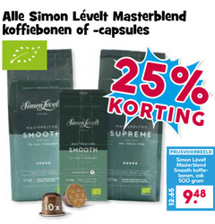  simon levelt koffiebonen koffiecups 25 500 capsules simen level smooth supreme 10x koffie bonen zak 