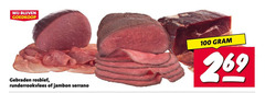  runderrookvlees gebraden rosbief 100 jambon serrano 