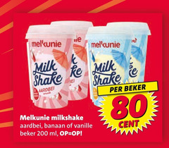  melkunie milkshake 80 200 milk shake aardbei mask re be beker banaan vanille cent ml 