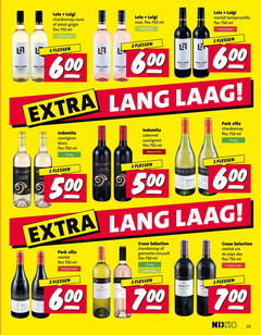  rose witte wijn rode 1 2 500 600 700 750 lola luigi chardonnay pinot grigio fles ml droog rosee flessen l lu merlot tempranillo fruitig soepel lang laag sauvignon blanc cabernet robuust park villa vilten ark cruse selection grenache cinsault vin pays nix18 