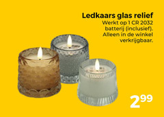  led kaarsen 1 ledkaars glas relief cr batterij 