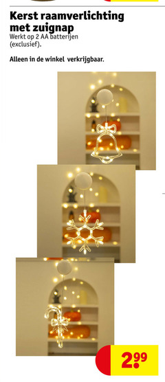  2 kerst raamverlichting zuignap aa batterijen 