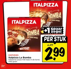  italpizza bomba bordo diepvries real cheese 1 explosion meat feast la italiaanse pizza kaas korst spaar zegel stuk 