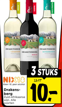  rode wijn witte 3 18 drakensberg merlot sauvignon droog soepel fris fruitig nix18 alcohol berg zuid afrikaanse soorten stuks 