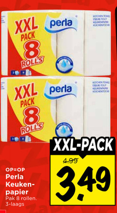  perla keukenpapier 3 8 xxl pack rolls keuken papier pak rollen towel out 