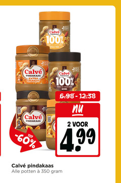  calve pindakaas 2 100 350 b stukjes pinda eiwitten sumer crunchy info naturel bodem potten 
