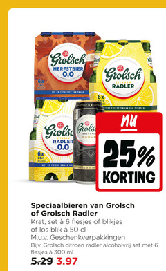  grolsch radler bier speciaalbieren 6 20 25 50 300 6x herfstbier 0.0 zachtzoet citroen meesters vakmanschap frisse kanon krat blikjes blik geschenkverpakkingen alcoholvrij ml 
