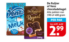  de ruijter venz hagelslag 400 chocolade melk sportief royaal puur hagel 390g chocoladehagel pakken pak 