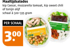  maaltijdsalade 300 maaltijdsalades kip caesar mozzarella tomaat sweet chili tonijn olijf schaal 