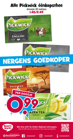  pickwick thee 20 100 doosje zakjes since original english intense natural goedkoper rooibos originele tea lemon markt digitaal ontvangen scan code schrijf bekijk aanbieding 