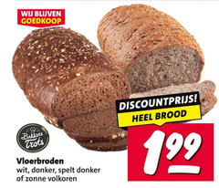  bakkers trots vloerbroden wit donker spelt zonne volkoren discountprijs brood 