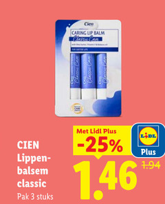  lippenbalsem 3 cien caring lip classic care balsem pak stuks 