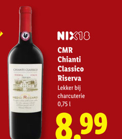  rode wijn chianti classico nix18 italia riserva medical charcuterie 