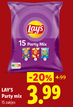  chips 15 party mix zakjes 3.99 