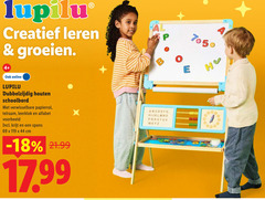  44 69 7050 lupilu creatief leren groeien 4 online dubbelzijdig houten schoolbord verwisselbare papierrol telraam leerklok alfabet krijt spons cm abcdefg 