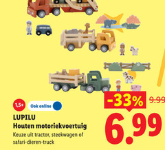  1 5 online lupilu houten tractor steekwagen safari dieren truck 