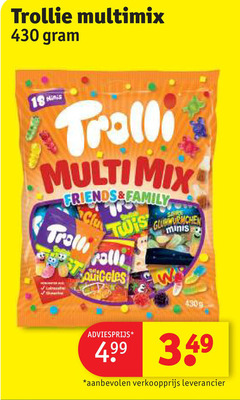  trolli snoep 18 430 multimix minis troll multi mix friends family 