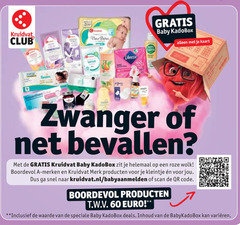  100 kruidvat club mama new born olympus baby water earth libresse kadobox kaart zwanger bevallen roze wolk boordevol merken merk kleintje kruidvat.nl scan code waarde deals inhoud box varieeren 