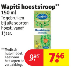  hoestsiroop 150 wapiti ml gebruiken soorten hoest 1jaar medisch hulpmiddel lees 