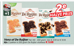  de ruijter venz hagelslag boterhamvlokken 2 140 200 400 2e 1 halve vruchten hagel chocolade vlok feest 390g chocoladehagel melk pak pakken vlokfeest 